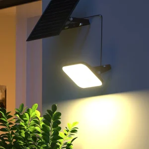 Outdoor Waterproof LED Solar Flood Lights with PIR Motion Sensor & Remote Control for Garden