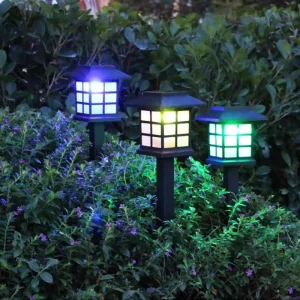 Outdoor Waterproof LED Solar Lights 7 Colors Walkway Lights Garden Landscape Path Yard Patio Driveway IP65 Rating ABS Material