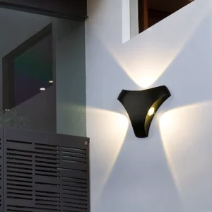 Outdoor Waterproof LED Wall Lamp AC Powered Aluminum Body Black Shade