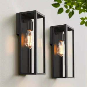 Outdoor Waterproof LED Wall Lamp with Glass Curtain and Aluminum Base for Garden Porch Terrace Garage Entrance