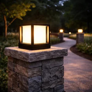 Outdoor Waterproof LED Wall Light Garden Fence Post Lamp for Pathway Yard Decor