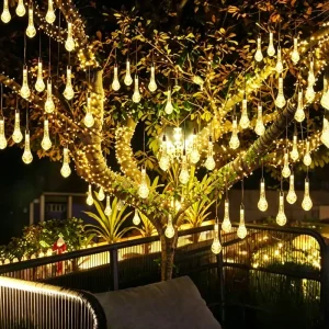 Outdoor Waterproof LED Water Drop Small Colored Hanging Lights for Wedding Festival Garden Balcony Decorative Landscape Light