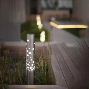 Outdoor Waterproof Led Cylindrical Lawn Lamp Modern Simple Landscape Villa Stainless Steel Garden Ground Lights Pole