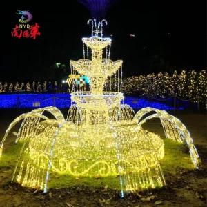 Outdoor Waterproof Metal Motif Lights 3D LED Christmas New Year for Park Garden Decoration