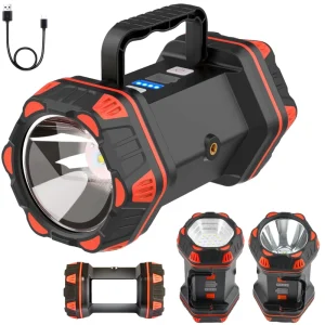 Outdoor Waterproof Multifunctional Camping Lamp Portable LED Flashlight Red White Light USB Rechargeable Dimmable