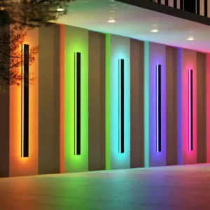 Outdoor Waterproof Smart RGBW Linear Light Wireless WiFi RGB Wall Sconce Wall Mount Lighting