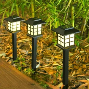 Outdoor Waterproof Solar LED Lawn Lights Courtyard Small Houses Garden Multi color Lights