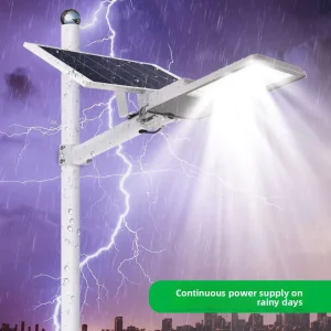 Outdoor Waterproof Solar LED Street Lights Remote Controlled IP65 Iron Glass 80000 Hours Lifespan