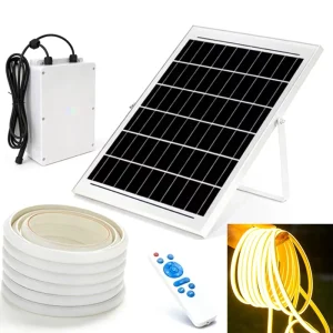Outdoor Waterproof Solar LED Strip Lights for Courtyard Decoration Architectural Landscape Lighting 12V Neon COB Strip Lights