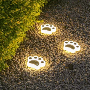 Outdoor Waterproof Solar LED Underground Light for Courtyard Stair Step Garden Decoration Balcony Atmosphere Cat Paw Design