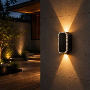 Outdoor Waterproof Solar LED Wall Washer Light Up and Down Lighting Wall Sconce for Garden Balcony Fence Courtyard