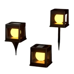 Outdoor Waterproof Solar Pillar Lights Frosted Ball Lampshade Landscape Lighting Solar Garden Light for Courtyard Walkway
