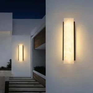 Outdoor Waterproof Stainless Steel Marble Wall Lamp Suitable for Modern and Simple Outdoor Balconies Halls Villa Entrances