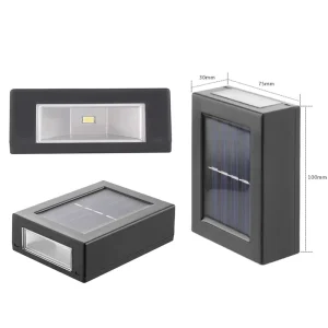 Outdoor Waterproof Wall Up and Down Luminous LED Lamp Solar Garden Lights for Porch Courtyard Staircase Decoration