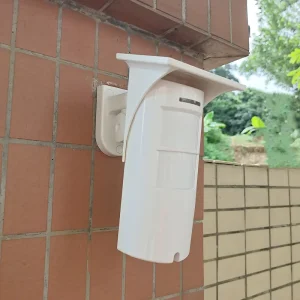 Outdoor Wireless 433MHz EV1527 Dual PIR Motion Sensor with Plastics Sun or Rain Cover Anti-tamper Pet Immune with LED Light