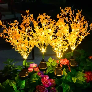 Outdoors Solar Flower Lawn Lamp Rape Blossom Light Solar Light Night Landscape Lights for Garden Yard Decoration