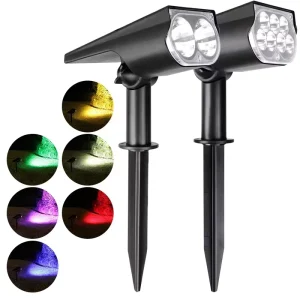 Outside Landscape LED Solar Lamp Powered Lights Outdoor IP68 Waterproof 7 Lighting Modes Garden Yard SpotLight Villa Tree Lights