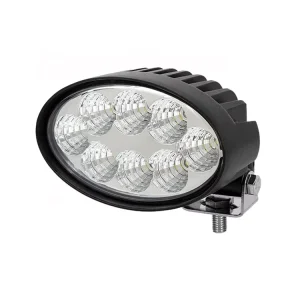 Oval Spot/Flood Work Light IP67 Waterproof 40W 6000K DC 12V 3400LM Black for Excavator Loaders Tractors Construction