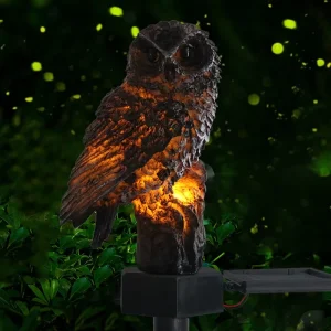Owl Solar LED Floor Plug Light Outdoor Garden Decoration IP33 Waterproof 2700K Soft Warm White Mushroom Pat Lamp