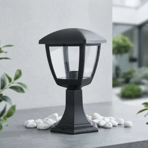 P407 220-240V Outdoor Gate Light Waterproof IP44 Black E27 LED Garden Light 60W Lawn Lamp