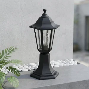P614 Outdoor Garden Lantern Stand Lamp IP44 Waterproof Plastic Pillar with Induction Lamp