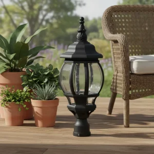 P813 Outdoor Gate Pillar Light Classic Plastic Garden Light with IP44 Protection Induction Lamps 110-230V