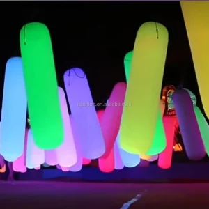 PVC Airtight Color-Changing Interactive Inflatable LED Light Column for Music Festivals and Art Installations