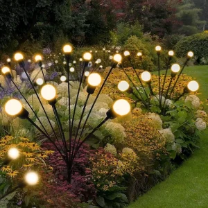 Pathway Solar Garden Lights Stainless Steel Firefly RGB LED IP65 Waterproof Outdoor Patio Decorative Christmas Solar Light