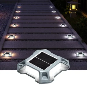 Pavement Outdoor Aluminium Alloy Led Road Studs Mounting Rail Solar Power Garden Decorative Ground Deck Dock Floor Light Garden