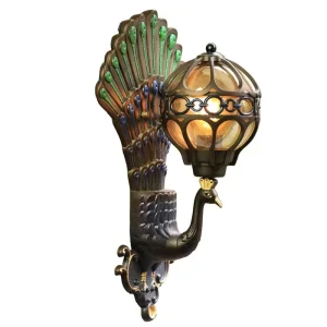 Peacock Shaped Outdoor Wall Lamp with Aluminum Glass, 20W/10W, Moisture-Proof Waterproof IP65, Villa Balcony Wall Lamp