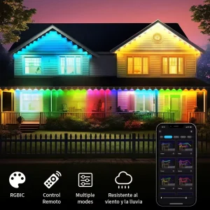 Permanent Outdoor Landscape Lights Smart RGB Outdoor LED Eaves Lights IP67 Waterproof for Garden Landscape Decor