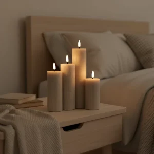 Pillar LED Candle Battery Operated Paraffin Wax with 3D Flame Remote Control for Weddings Birthdays Home Decor