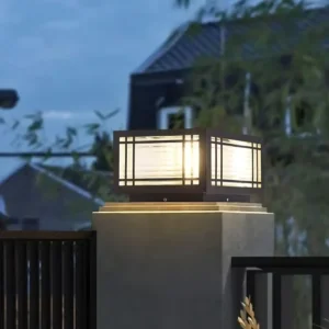 Pillar Lamps Lawn Columns Deck Columns Courtyard Light Aluminium Square Post Lampproof Outdoor LED Aluminum 80 E27