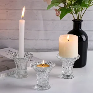 Pillar Transparent Glass Votive Holder Bulk for Wedding Centerpiece Candle Holder