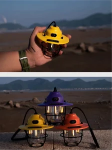 Pine Cone LED Camping Lamp Waterproof Changeable Color 80-Hour Battery Life for Outdoor Use