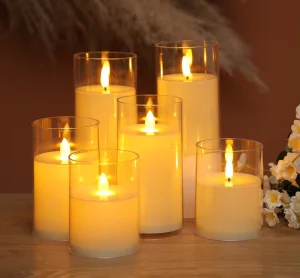 Plastic PS Pillar Candle Battery-Powered LED Candle Dancing Bullet Flame Wedding Party Decoration Light