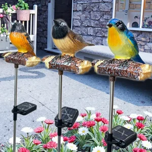 Plastic Plug in Robin Bird Garden Lights Path Pathway Solar LED Garden Stake Lights