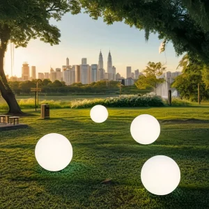 Plastic Snowball Globe Projector Light Solar Garden Large Outdoor Ball Lights with Tuya Function