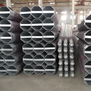 Polygonal Galvanized Steel Pole Transmission Power Pole Monitor Pole Traffic Signal Pole Cross Arm