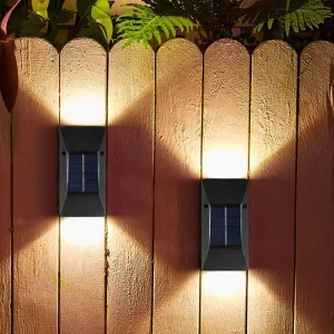 Popular Factory LED Solar Wall Light up and Down Solar Powered Lighting Waterproof Outdoor Lighting Garden Decoration Fence Lamp