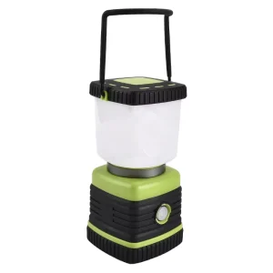 Portable 1000-Lumen LED Camping Lamp with Touch Dimming and ABS Material for Night Fishing and Outdoor Use, White/Green