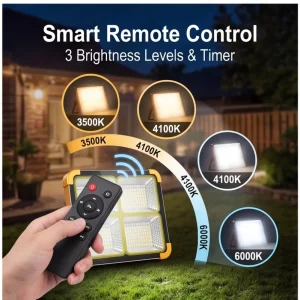 Portable 200W Solar Flood Light with Lighting and Charging