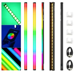 Portable 30W A2 PLUS Ambitful 2500K-8500K 37in 95cm RGB Tube Light Full Color LED Video Stick Light for Photography