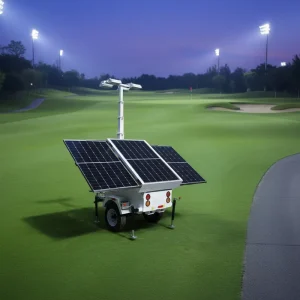 Portable 400W LED Solar Lighting Tower 7m Telescopic Mast Mobile Trailer IP65 Outdoor Lighting Ra80 360 Beam Angle