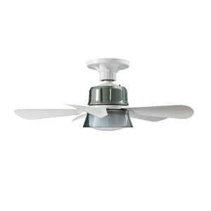 Portable 5-Blade Ceiling Fan with Dimmable LED Light, Remote Control, Adjustable Hanging, DC Motor, Plastic Body