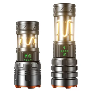 Portable 50W LED Camping Flashlight Long Distance Zoom Outdoor Lamp IP44 Waterproof Aluminum Alloy Camping Lantern