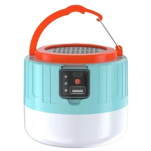 Portable ABS Solar-Rechargeable LED Camping Lantern with Emergency Features for Hiking, BBQ and Garden Use