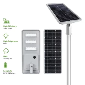 Portable All In One Outdoor Solar Street Light with IP65 LED Remote Control and 3 Year Warranty