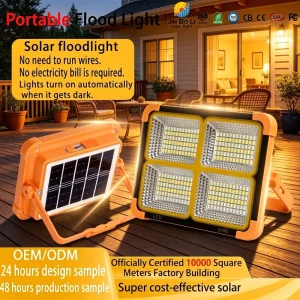 Portable Emergency Rechargeable High Power Floodlight IP65 LED 120 Beam 5 Year Warranty FCC CE RoHS Certified Multi Color