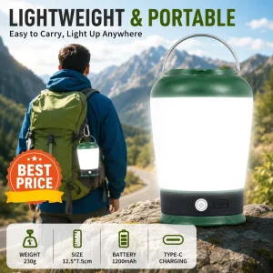 Portable Handle Hook IP65 Waterproof Camping Lantern US Plug Rechargeable LED Outdoor Light Dimmable Dual Color Temp CE